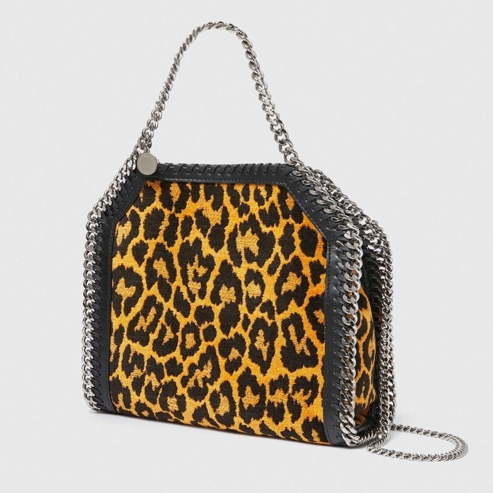 Stella McCartney Leopard Falabella Mini Tote Bag Silver Chain MSRP $1350 New
